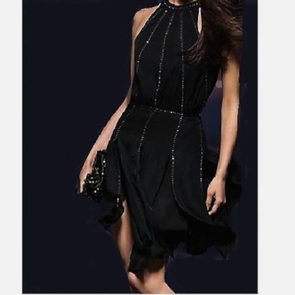 L'Agence Silk Studded Dress